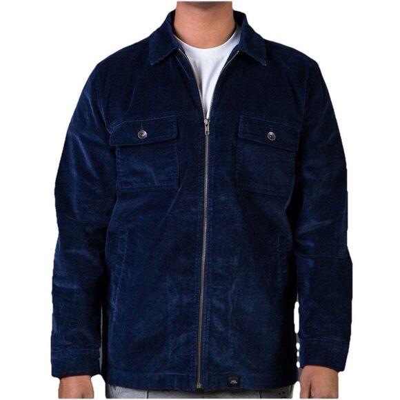 Lazy Oaf Mens Corduroy Navy Blue Jacket Shaket M - Picture 1 of 9